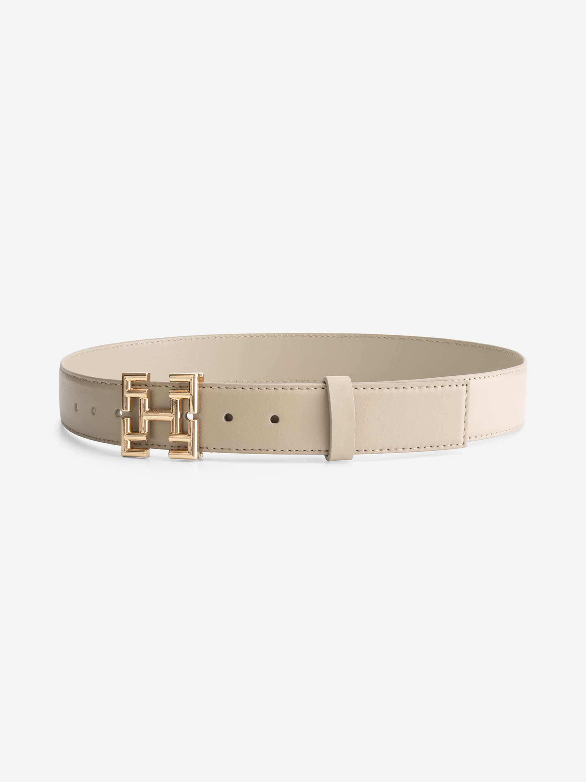 Small belt with logo buckle